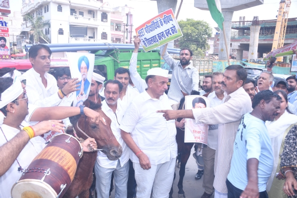 प्रदर्शन के दौरान लिया गया छायाचित्र