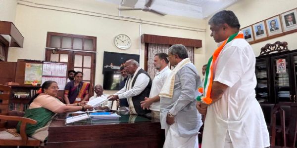 Kharge files nomination for Rajya Sabha