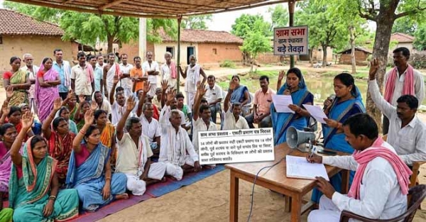 एसटी प्रमाण पत्र निरस्त करने ग्राम सभा में प्रस्ताव पारित की एआई फाेटाे एसटी प्रमाण पत्र निरस्त करने ग्राम सभा में प्रस्ताव पारित की एआई फाेटाे