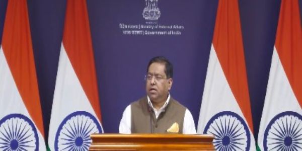 विदेश मंत्रालय के प्रवक्ता रणधीर जायसवाल पत्रकार वार्ता के दौरान विदेश मंत्रालय के प्रवक्ता रणधीर जायसवाल पत्रकार वार्ता के दौरान