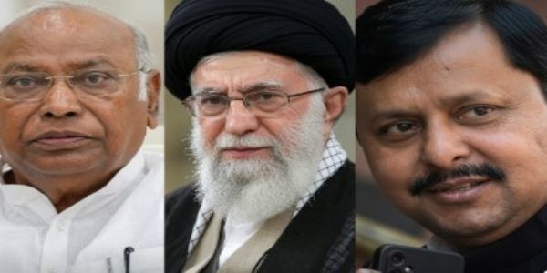 भारतीय जनता पार्टी (भाजपा) के अध्यक्ष नितिन नवीन, कांग्रेस पार्टी के अध्यक्ष मल्लिकार्जुन खरगे और ईरान के सर्वोच्च नेता रहे अयातुल्ला अली खामेनेई (फाइल फोटो)।