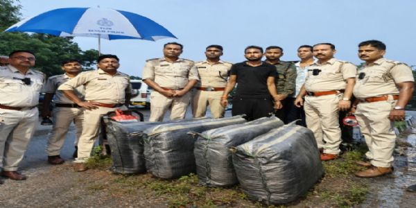 बेलदा में 126 किलोग्राम गांजा बरामद, लॉरी चालक गिरफ्तार
