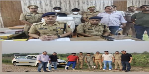 पुलिस मुठभेड़ में चार लुटेरे गिरफ्तार, दो के पैर मे लगी गोली