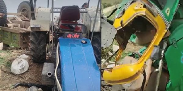 मुरैना में ऑटो को ट्रैक्टर ने मारी टक्कर मुरैना में ऑटो को ट्रैक्टर ने मारी टक्कर