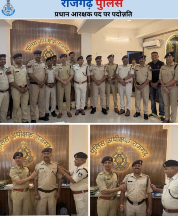 एसपी तोलानी ने फिती लगाकर दी बधाई एसपी तोलानी ने फिती लगाकर दी बधाई