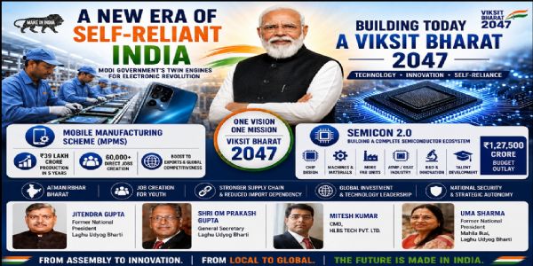 मोदी सरकार की दोहरी टेक क्रांति : भारत की नजर ₹40 लाख करोड़ के इलेक्ट्रॉनिक्स मैन्युफैक्चरिंग बूम पर