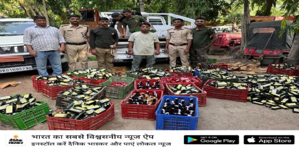 विदेशी शराब के साथ एक तस्कर गिरफ्तार