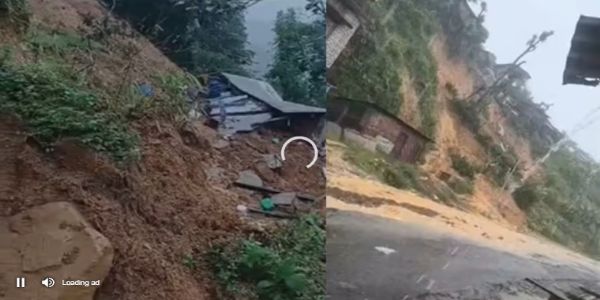 नगालैंड के मोन शहर में भारी भूस्खलन का दृश्य नगालैंड के मोन शहर में भारी भूस्खलन का दृश्य