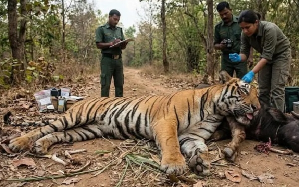 पन्ना टाइगर रिजर्व में 4 वर्षीय नर बाघ की मौत, पोस्टमार्टम रिपोर्ट का इंतजार पन्ना टाइगर रिजर्व में 4 वर्षीय नर बाघ की मौत, पोस्टमार्टम रिपोर्ट का इंतजार