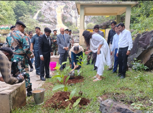 मुख्य न्यायाधीश महेश शरदचंद्र सोनाक परिवार संग के साथ हिरणी जलप्रपात पहुंचे और वृक्षारोपण करते मुख्य न्यायाधीश महेश शरदचंद्र सोनाक परिवार संग के साथ हिरणी जलप्रपात पहुंचे और वृक्षारोपण करते
