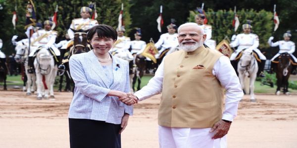 नई दिल्ली में हैदराबाद हाउस में गुरुवार को भारत-जापान वार्षिक शिखर सम्मेलन के दौरान प्रधानमंत्री नरेन्द्र मोदी और जापान की प्रधानमंत्री सनाए तकाइची नई दिल्ली में हैदराबाद हाउस में गुरुवार को भारत-जापान वार्षिक शिखर सम्मेलन के दौरान प्रधानमंत्री नरेन्द्र मोदी और जापान की प्रधानमंत्री सनाए तकाइची