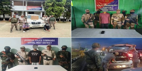 मणिपुर में दो किलो हेरोइन बरामद, दो तस्कर गिरफ्तार; पीएलए और एनआरएफएम के दो उग्रवादी भी पकड़े गए