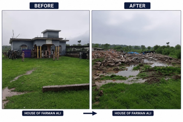 Bulldozers raze illegal properties of notorious drug smugglers; assets worth ₹3.5 crore demolished. Bulldozers raze illegal properties of notorious drug smugglers; assets worth ₹3.5 crore demolished.