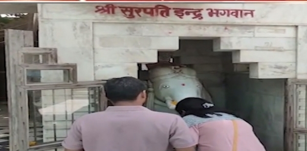 The doors of the Brahma temple in Pushkar were opened to offer prayers for good rains. The doors of the Brahma temple in Pushkar were opened to offer prayers for good rains.