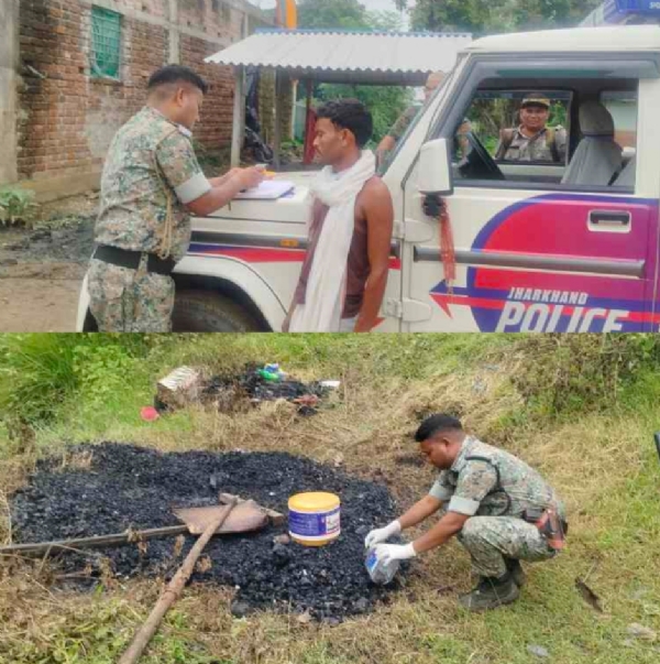 पटमदा थाना प्रभारी विष्णुचरण भोगता जांच के लिए जोड़सा गांव पहुंचे और श्मशान घाट से राख एकत्रित करते पटमदा थाना प्रभारी विष्णुचरण भोगता जांच के लिए जोड़सा गांव पहुंचे और श्मशान घाट से राख एकत्रित करते