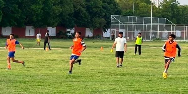 प्रदेश स्तरीय फुटबाल प्रतियोगिता के ट्रायल में मंडल के 50 खिलाड़ियों ने लिया हिस्सा