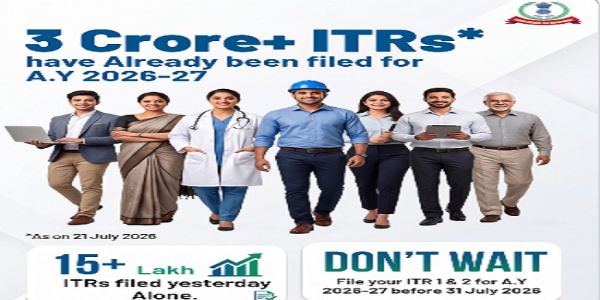 अबतक 3 करोड़ से ज्यादा करदाताओं ने दाखिल किया रिटर्न