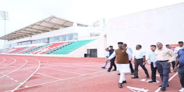 महिला एशियन चैंपियनशिप की तैयारियों को लेकर मंत्री सारंग ने अंतरराष्ट्रीय स्पोर्ट्स कॉम्पलेक्स का किया निरीक्षण