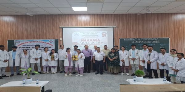 छिंदवाड़ाः इंस्टीट्यूट ऑफ मेडिकल साइंसेज में फार्माकोलॉजी विभाग द्वारा फार्मा क्विज 2026 का आयोजन
