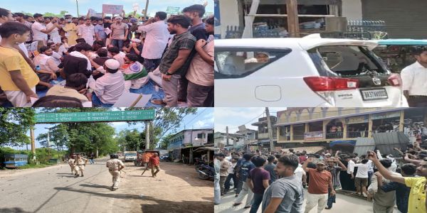 बहादुरगंज में आंदोलन उग्र, डीडीसी की सरकारी गाड़ी पर हमला, तोड़फोड़