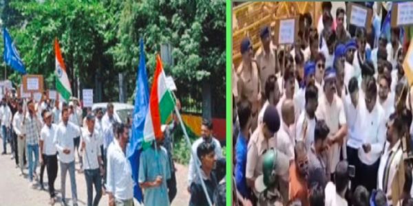 सागर में भीम आर्मी का प्रदर्शन, विभिन्न मांगों को लेकर राष्ट्रपति के नाम सौंपा ज्ञापन