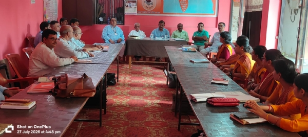 सरस्वती शिशु विद्या मंदिर में क्षेत्रीय भारोत्तोलन प्रतियोगिता को लेकर बैठक आयोजित
