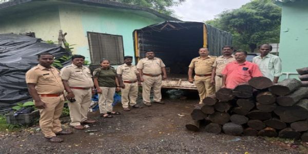 वन विभाग की कार्रवाई: सब्जियों की आड़ में तस्करी के लिए जा रहे खैर के 77 लट्ठे बरामद