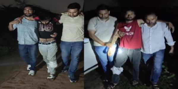 मुठभेड़ में दाे बदमाश गिरफ्तार , पैर में गोली लगने से हुए घायल