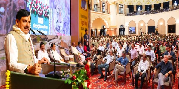 अंतरराष्ट्रीय बाघ दिवस कार्यक्रम को संबोधित करते हुए मुख्यमंत्री डॉ. मोहन यादव अंतरराष्ट्रीय बाघ दिवस कार्यक्रम को संबोधित करते हुए मुख्यमंत्री डॉ. मोहन यादव