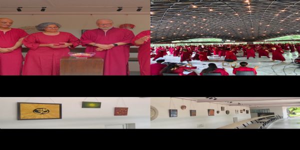 दिल्ली स्थित ओशो धाम में लोग मौजूद। दिल्ली स्थित ओशो धाम में लोग मौजूद।