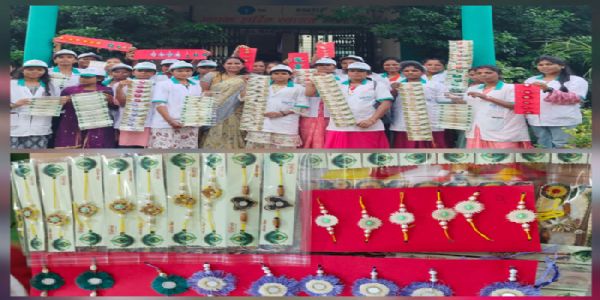 स्व-सहायता समूह की दीदियों को दिया गया राखी बनाने का प्रशिक्षण
