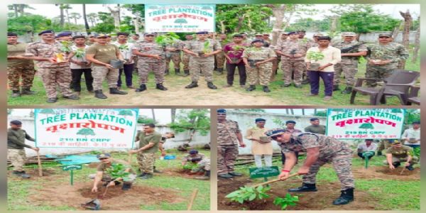 सीआरपीएफ 219 बटालियन ने राष्ट्रव्यापी वन महोत्सव सप्ताह पर किया पौधरोपण