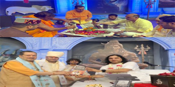 शिव भक्तों के संग आरएसएस के इंद्रेश जी ने रूद्राभिषेक कर की विश्व शांति की कामना