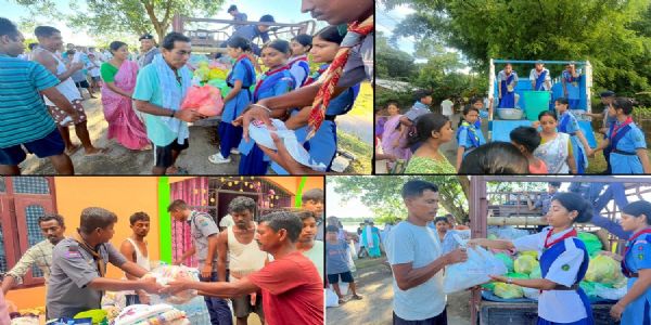 पूसीरे भारत स्काउट्स एंड गाइड्स ने बाढ़ प्रभावित परिवारों की मदद को बढ़ाया हाथ