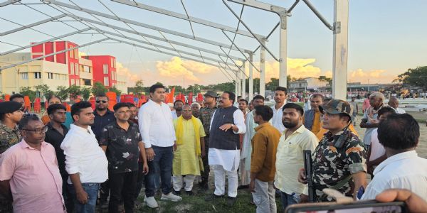 डाक हरिपुर में सीएम के प्रस्तावित सहयोग शिविर की तैयारियों का सांसद ने लिया जायजा