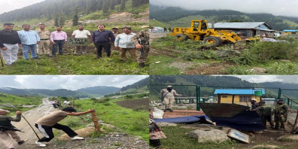 बनी में 35 कनाल सरकारी भूमि से अतिक्रमण हटाया