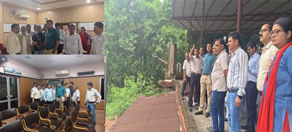 जनसंपर्क आयुक्त रजत बंसल  रायपुर प्रेस क्लब का निरीक्षण करते