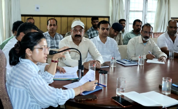 स्वतंत्रता दिवस को लेकर बैठक के दौरान चर्चा करते हुए।