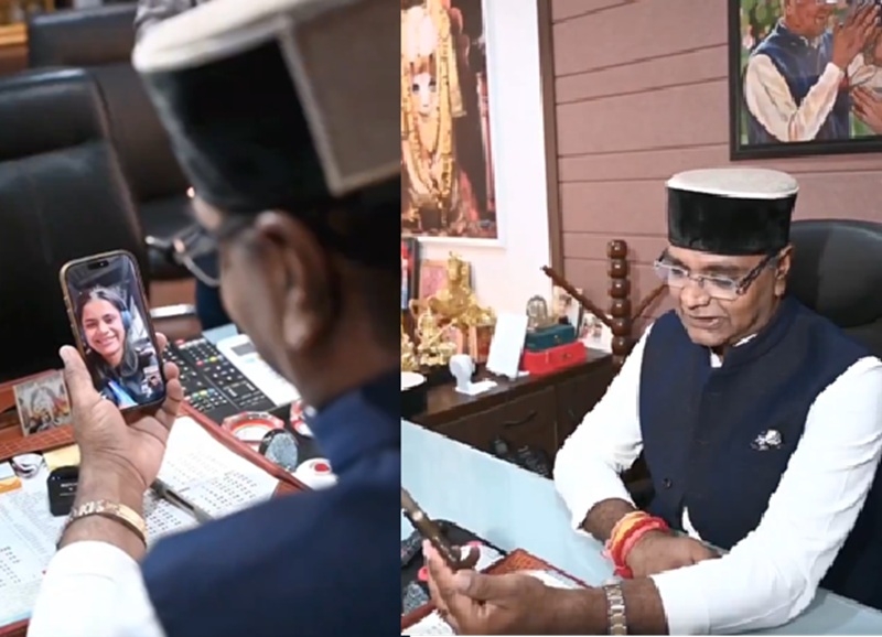 यामिनी मौर्य से वीडियो कॉल पर बात करते हुए मंत्री विश्वास कैलाश सारंग यामिनी मौर्य से वीडियो कॉल पर बात करते हुए मंत्री विश्वास कैलाश सारंग