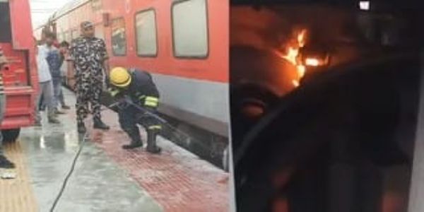 सहरसा-हटिया कोसी एक्सप्रेस ट्रेन के एसी कोच के ब्रेक बाइंडिंग में लगी आग,यात्रियों में मची अफरातफरी