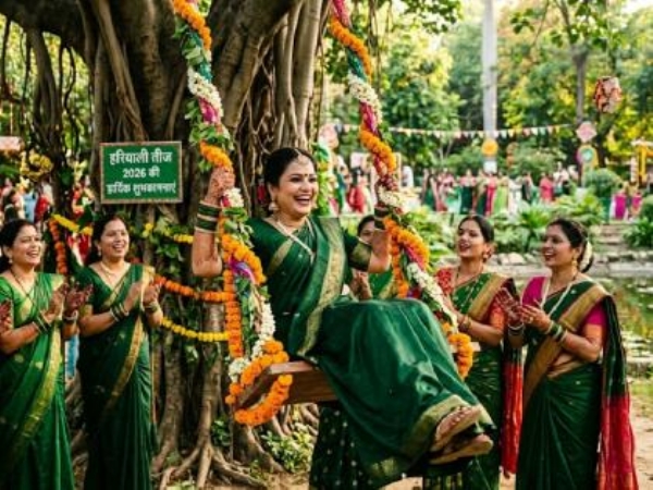 हरियाली तीज (प्रतीकात्मक तस्वीर) हरियाली तीज (प्रतीकात्मक तस्वीर)