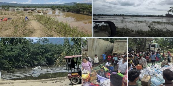 असमः बाढ़ का पानी उतरने के बाद प्रभावित क्षेत्र की तस्वीर असमः बाढ़ का पानी उतरने के बाद प्रभावित क्षेत्र की तस्वीर