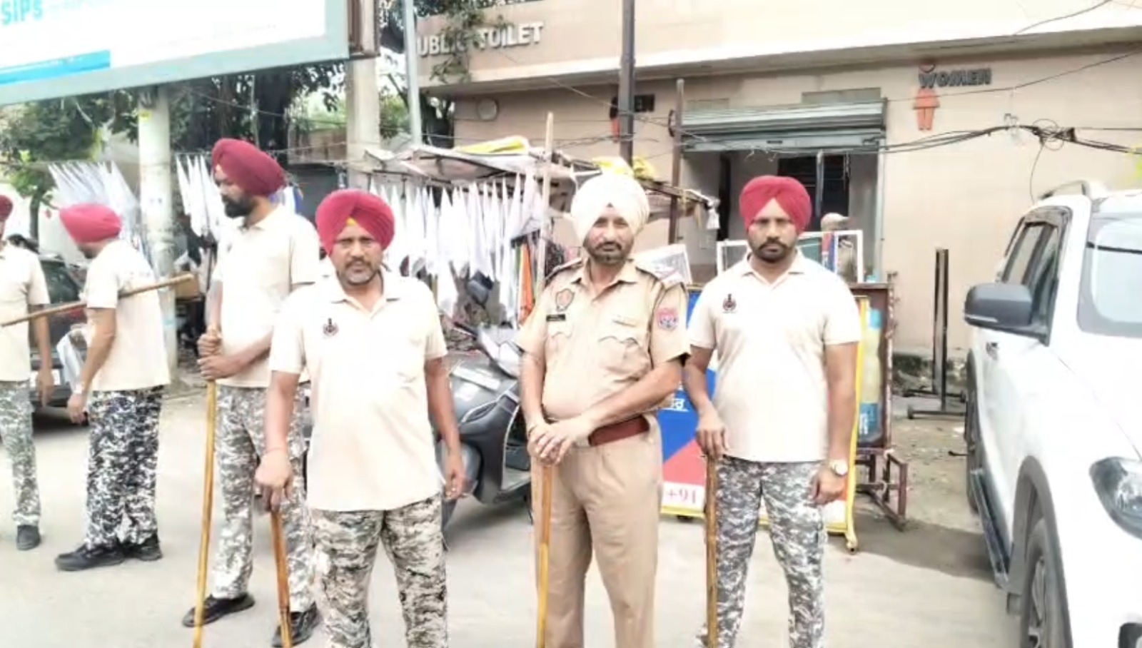 बंद के दाैरान जालंधर में तैनात पुलिस बल
