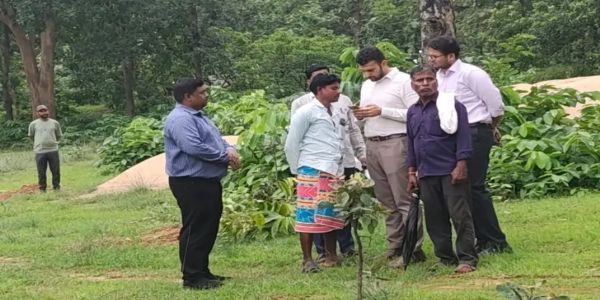 ई-गिरदावरी के लिए कलेक्टर ने किया खरसिया के गांवों का मैदानी निरीक्षण
