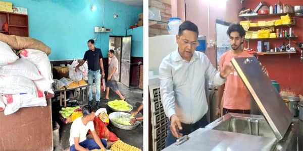 खाद्य सुरक्षा विभाग की कार्रवाई, मिठाई विक्रेता का चालान, पनीर सहित खाद्य पदार्थों के नमूने जांच के लिए भेजे