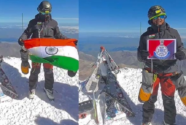 मप्र की आरक्षक वर्षा पटेल ने यूरोप की सबसे ऊंची चोटी माउंट एल्ब्रुस पर फहराया तिरंगा मप्र की आरक्षक वर्षा पटेल ने यूरोप की सबसे ऊंची चोटी माउंट एल्ब्रुस पर फहराया तिरंगा