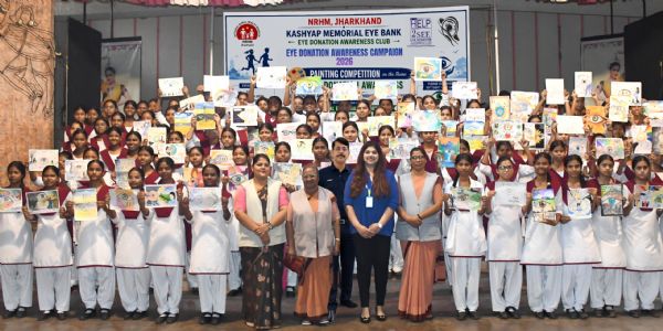 उर्सलाइन कॉन्वेंट में पेंटिंग प्रतियोगिता के साथ नेत्रदान जागरूकता सेमिनार