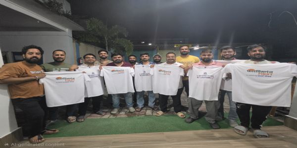 वॉकथॉन को लेकर मारवाड़ी युवा मंच ने किया पोस्टर एवं टी-शर्ट का अनावरण