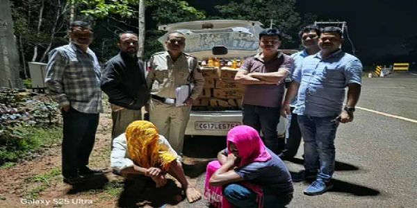 22 पेटियों में रखी 187.200 लीटर अवैध शराब के साथ दाे आराेपित गिरफ्तार