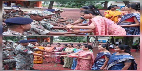 आत्मसमर्पित नक्सलियों ने पहली बार जवानों को राखी बांधकर मनाया रक्षाबंधन का पर्व